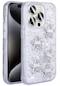 Mutcase - İphone Uyumlu İphone 15 Pro - Kılıf Airbagli Simli Arka Yüzey Işıltı Silikon Kapak - Beyaz-yıldız