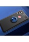 Kilifone - Xiaomi Uyumlu Mi A2 Lite - Kılıf Yüzüklü Auto Focus Ravel Karbon Silikon Kapak - Siyah-mavi