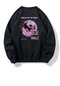 Brz Collection Unisex Oversize Surface On The Moon Sweatshirt-siyah