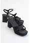 Mınus Siyah Saten Kadın Topuklu Ayakkabı
