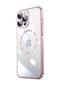 Kilifone - İphone Uyumlu İphone 14 Pro Max - Kılıf Sert Kablosuz Şarj Destekli Riksos Magsafe Kapak - Rose Gold