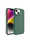 Kilifone - İphone Uyumlu İphone 14 Plus - Kılıf Arkası Buzlu Sert Pc May Kapak - Koyu Yeşil