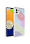 Mutcase - Samsung Uyumlu Galaxy A03 - Kılıf Kenarlı Renkli Desenli Elegans Silikon Kapak - No7