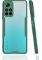 Noktaks - Xiaomi Redmi Note 11t 5g Uyumlu - Kılıf Kenarı Renkli Arkası Şeffaf Parfe Kapak - Koyu Yeşil