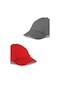 Unisex Kırmızı Ve Gri Rengi 2'li Beyzbol Şapka Seti - Unisex