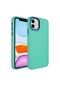 Noktaks - iPhone Uyumlu 11 - Kılıf Metal Çerçeve Ve Buton Tasarımlı Silikon Luna Kapak - Mavi Açık