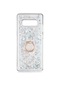 Tecno - Samsung Galaxy Uyumlu Note 8 - Kılıf Yüzüklü Simli Sıvılı Milce Kapak - Gümüş