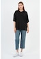V Yaka Oversize T-shirt E24-742a-wn Siyah
