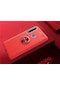 Kilifone - Samsung Uyumlu Galaxy A9 2018 - Kılıf Yüzüklü Auto Focus Ravel Karbon Silikon Kapak - Kırmızı