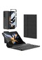 Noktaks - Samsung Galaxy Uyumlu Z Fold 4 - Kılıf Standlı Bluetooth Klavyeli Kıpta Keyboard Set Kılıf - Siyah