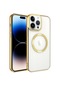 Kilifone - İphone Uyumlu İphone 14 Pro Max - Kılıf Kablosuz Şarj Destekli Setro Silikon Kapak - Gold