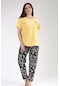 Büyük Beden Kısa Kol Pijama Takım Sarı-441038-sarı-441038