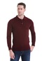 Hatemoğlu Regular Fit Düz Polo Yaka Triko Kazak 34201023a011 018 - Bordo