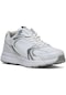 Tonny Black Unisex Beyaz Gümüş Cilt Faylon Taban Bağcıklı Spor Ayakkabı