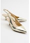 Luvishoes Value Altın Desenli Kadın Topuklu Ayakkabı