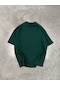 Unisex Basic Bisiklet Yaka Oversize T-shirt - Haki Haki