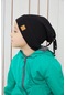 Erkek Bebek Çocuk Siyah Şapka Bere El Yapımı Rahat Cilt Dostu %100 Pamuklu Kaşkorse - 7158 - Siyah