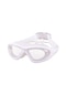 J8150 Göz Koruması Düz Işık Yetişkin Su Geçirmez Buğu Önleyici Büyük Çerçeve Yüzme Gözlükleri Kulak Tıkaçları İle Şeffaf Beyaz