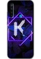 Redmi Note 8 Kılıf Hd Desen Baskılı Arka Kapak + Kırılmaz Cam - Dark Neon Yaprak L Harfi