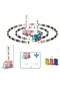 Tcherchi Domino Mini Tren Yapı Taşları Oyuncak Arabanın Otomatik Yerleştirilmesi Pembe