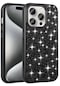 Noktaks - İphone Uyumlu İphone 15 Pro - Kılıf Parlak Parıltılı Taşlı Şık Linea Kapak - Siyah