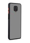 Noktaks - Xiaomi Redmi Note 9s Uyumlu - Kılıf Arkası Buzlu Renkli Düğmeli Hux Kapak - Siyah