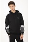 Maraton Sportswear Comfort Erkek Kapşonlu Uzun Kol Basic Siyah Sweatshirt 21127-siyah