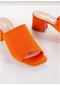 İrmona Angel Orange Triko 5 Cm Ökçe Terlik Turuncu