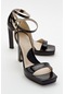 Luvishoes Mersia Siyah Rugan Kadın Topuklu Ayakkabı