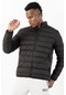 Maraton Sportswear Regular Erkek Dik Yaka Takma Kol Basic Siyah Mont 22314-siyah Siyah