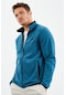 Tommy Life Zümrüt Yazı Nakışlı Dik Yaka Fermuarlı Standart Kalıp Erkek Sweatshirt Polar - 87992 Zümrüt
