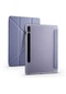 Noktaks - Samsung Galaxy Uyumlu Samsung Galaxy Tab S7 T870 - Kılıf Kalem Bölmeli Stand Olabilen Origami Tri Folding Tablet Kılıfı - Mor