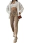 Kadın Camel Paçası Püskül Detay Beli Lastikli Pantolon-26170-camel