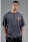 Maraton Sportswear Oversize Erkek Bisiklet Yaka Kısa Kol Basic Antrasit T-shirt 23243-antrasit