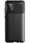 Tecno - Samsung Galaxy Uyumlu A31 - Kılıf Auto Focus Negro Karbon Silikon Kapak - Siyah