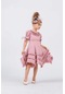 Fırfır Detaylı Kemerli Milano Kız Çocuk Elbise - Pembe