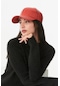 Fulla Moda Suni Deri Arkası Ayarlanabilir Kep Şapka Kırmızı 24KAKS3538199062Kırmızı