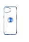 Noktaks - Oppo Uyumlu Oppo Reno 4 Lite - Kılıf Yüzüklü Kenarları Renkli Arkası Şeffaf Gess Silikon - Mavi