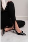 Lucinda Siyah Rugan Fiyonk Detay Bilek Bağlı Kadın Topuklu Ayakkabı