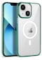 iPhone Uyumlu 13 Kılıf Lopard Wireless Şarj Özellikli Pixel Magsafe Kapak - Koyu Yeşil