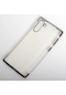 Noktaks - Samsung Galaxy Uyumlu Note 10 - Kılıf Dört Köşesi Renkli Arkası Şefaf Lazer Silikon Kapak - Siyah
