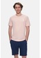 Bass Toz Pembe Bisiklet Yaka Baskılı Standard Fit Erkek Tshirt Toz Pembe