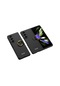 Noktaks - Samsung Galaxy Uyumlu Z Fold 5 - Kılıf Koruyucu Yüzüklü Flip Sert Kıpta Kapak - Siyah