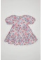 Defacto Kız Bebek Desenli Kısa Kollu Keten Görünümlü Elbise C2424a524smer105
