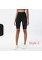 2024 Yeni 35 Renkler Yoga Pantolon, Yüksek Bel Dikişsiz Tayt, Tayt Spor Kadın Black - Shorts M Siyah
