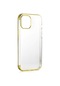 Tecno - İphone Uyumlu İphone 12 Mini - Kılıf Dört Köşesi Renkli Arkası Şefaf Lazer Silikon Kapak - Gold