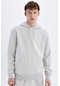 Defacto Regular Fit Kapüşonlu İçi Yumuşak Tüylü Basic Düz Sweatshirt X8283AZ24AUGR184