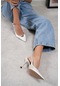 Ardith Beyaz Saten Kemer Detay Bilek Bağlı Kadın Topuklu Ayakkabı