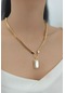 Çlk Accessories Renkli Kare Taş Kolye Trkolye50008 - Beyaz