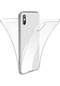 Noktaks - İphone Uyumlu İphone Xs Max 6.5 - 360 Kılıf Full Koruma Ön Ve Arka Silikon Kapak - Renksiz